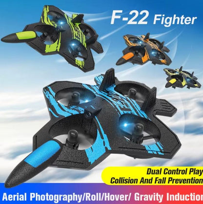 4DRC V32 RC Fighter Plane Drone with LED Lights ✈️ | 2.4GHz Remote Control Flying Aircraft | 360° Flip 🔄 | Gyro Stabilization | 3 Speed Modes ⚡ | Dual Batteries 🔋 | Beginner & Kids RC Toy Gift 🎁