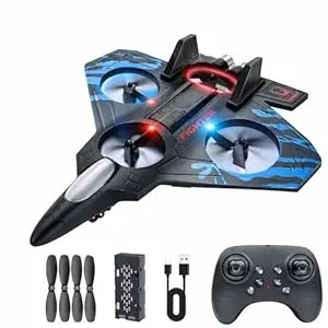 4DRC V32 RC Fighter Plane Drone with LED Lights ✈️ | 2.4GHz Remote Control Flying Aircraft | 360° Flip 🔄 | Gyro Stabilization | 3 Speed Modes ⚡ | Dual Batteries 🔋 | Beginner & Kids RC Toy Gift 🎁
